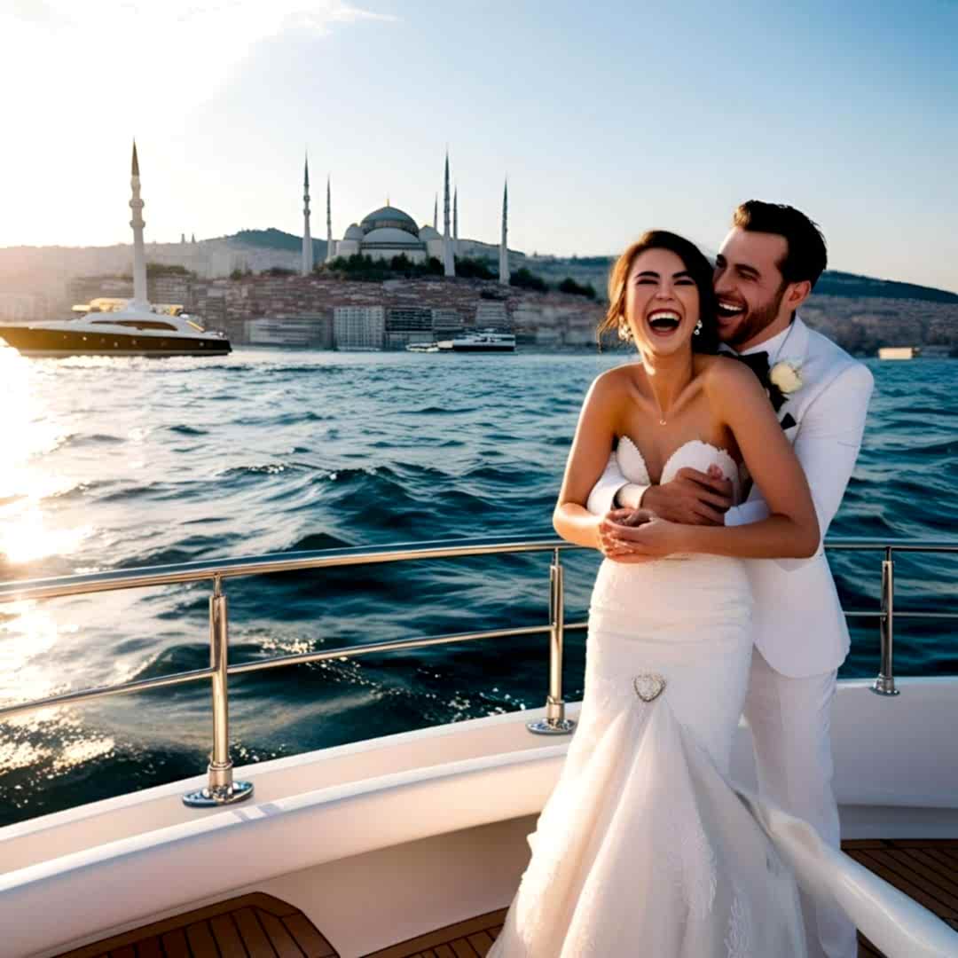 Özel yat evlilik teklifi